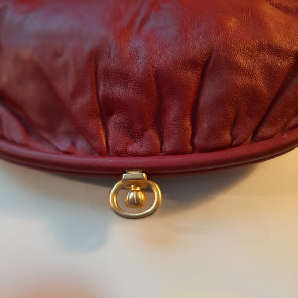 Handbags - Leather Burgundy Purse Made in Italy